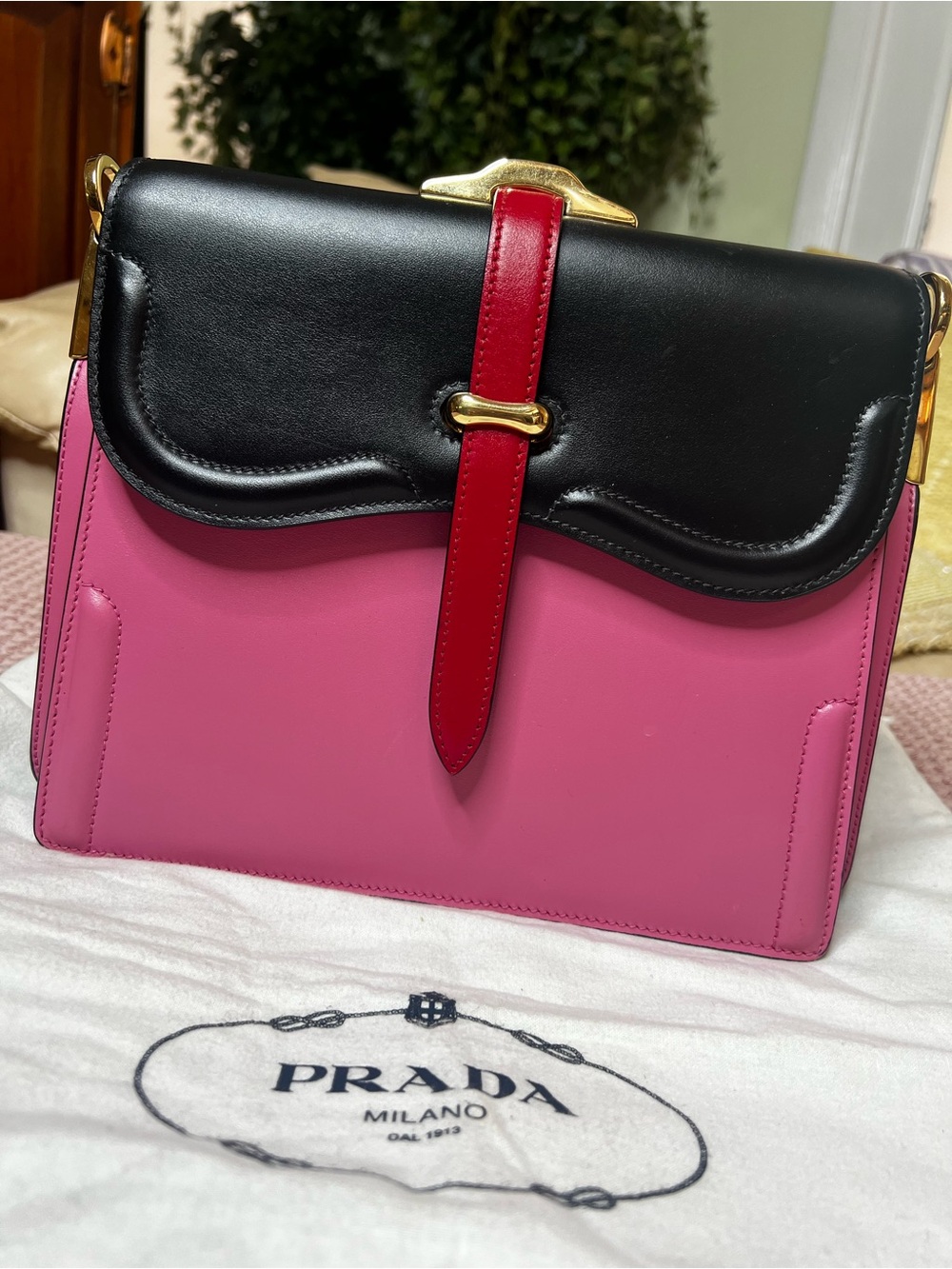 PRADA CITY CALF BELLE TOP HANDLE CROSSBODY BAG